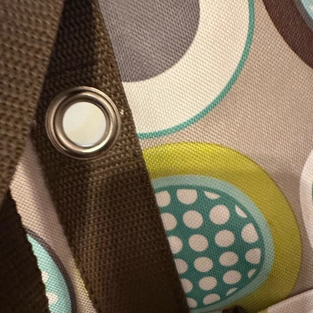 Thirty-One Gray and Lime Pattern Tote